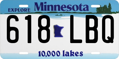 MN license plate 618LBQ