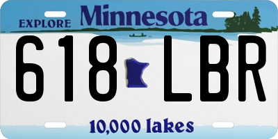 MN license plate 618LBR
