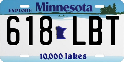 MN license plate 618LBT