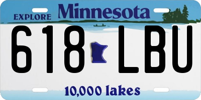 MN license plate 618LBU
