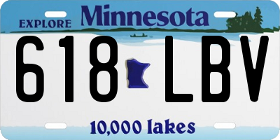 MN license plate 618LBV