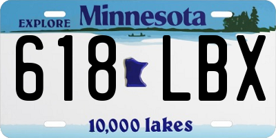 MN license plate 618LBX