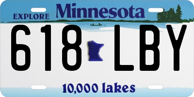 MN license plate 618LBY