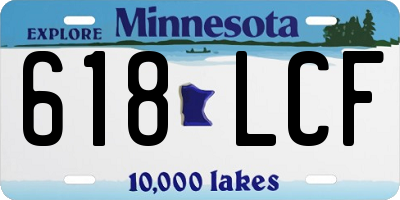 MN license plate 618LCF