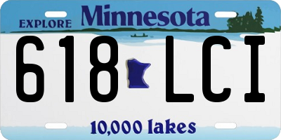MN license plate 618LCI