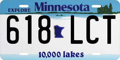 MN license plate 618LCT