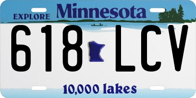 MN license plate 618LCV