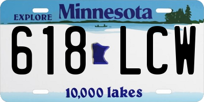 MN license plate 618LCW