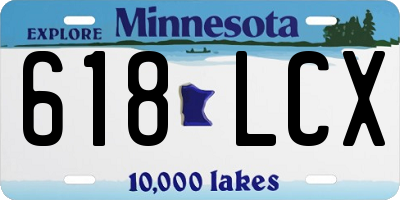 MN license plate 618LCX