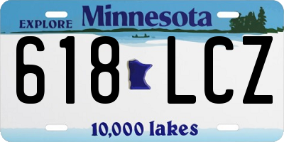 MN license plate 618LCZ