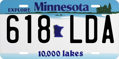 MN license plate 618LDA