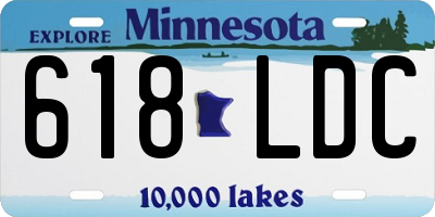 MN license plate 618LDC