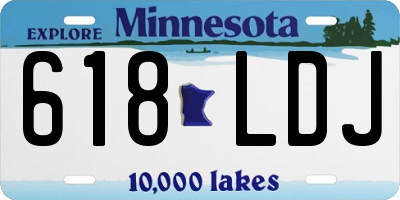 MN license plate 618LDJ