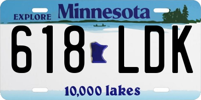 MN license plate 618LDK