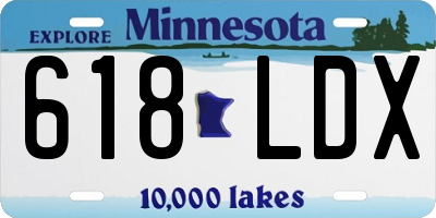 MN license plate 618LDX