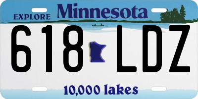 MN license plate 618LDZ