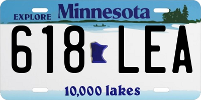 MN license plate 618LEA