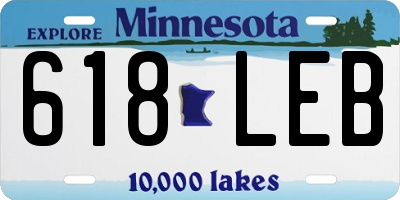 MN license plate 618LEB
