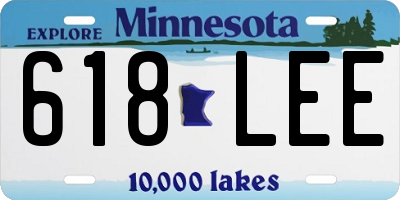 MN license plate 618LEE