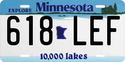 MN license plate 618LEF