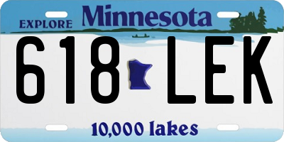 MN license plate 618LEK