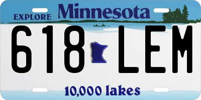 MN license plate 618LEM