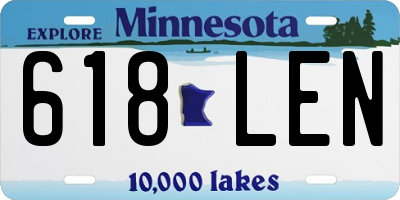 MN license plate 618LEN