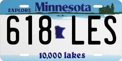 MN license plate 618LES