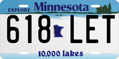 MN license plate 618LET