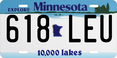 MN license plate 618LEU