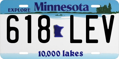 MN license plate 618LEV
