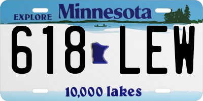 MN license plate 618LEW