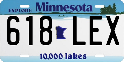 MN license plate 618LEX