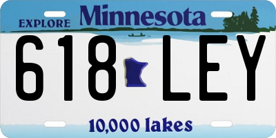 MN license plate 618LEY