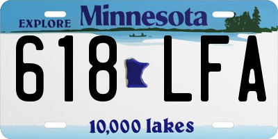 MN license plate 618LFA