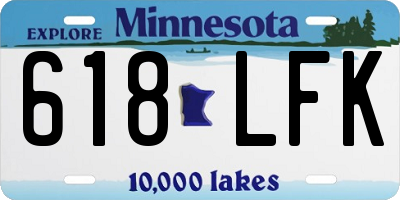 MN license plate 618LFK