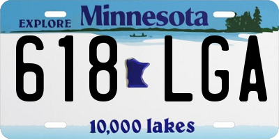 MN license plate 618LGA