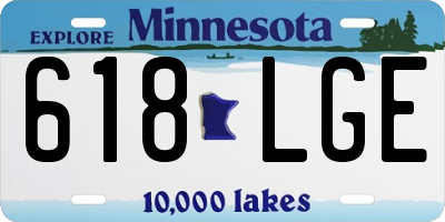 MN license plate 618LGE