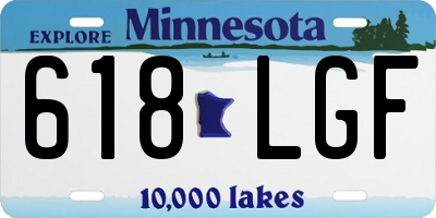 MN license plate 618LGF