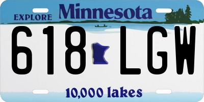 MN license plate 618LGW