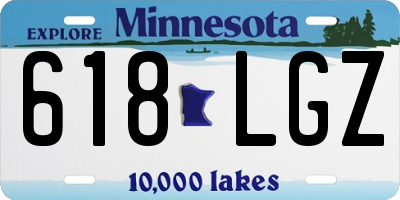 MN license plate 618LGZ
