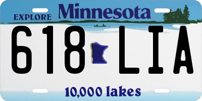 MN license plate 618LIA