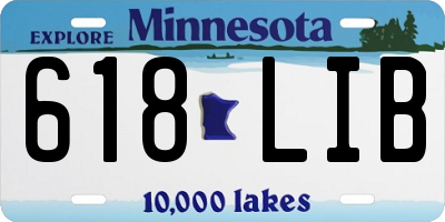 MN license plate 618LIB