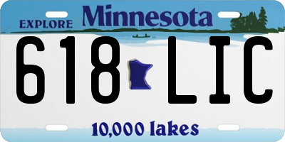 MN license plate 618LIC