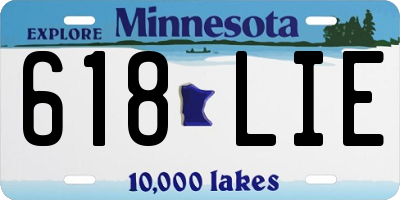 MN license plate 618LIE