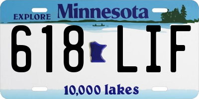 MN license plate 618LIF