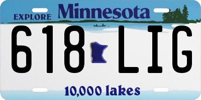 MN license plate 618LIG