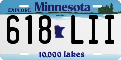 MN license plate 618LII