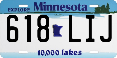 MN license plate 618LIJ