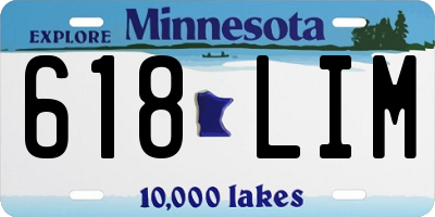 MN license plate 618LIM
